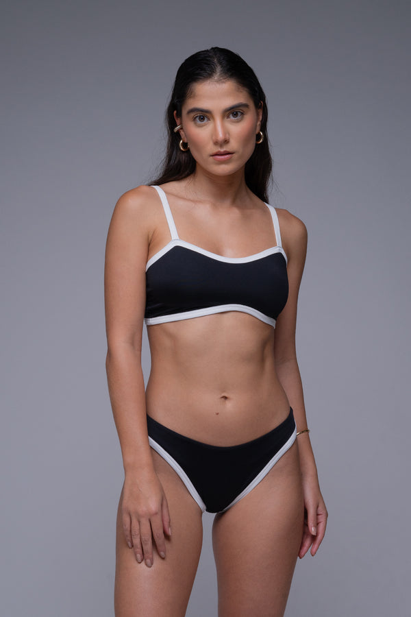 Victoria bandeu swim top black